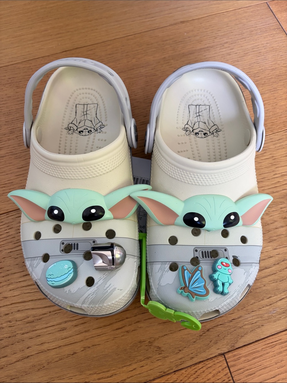 CROCS Cream Grogu Clog Sandals with Character Jibbitz